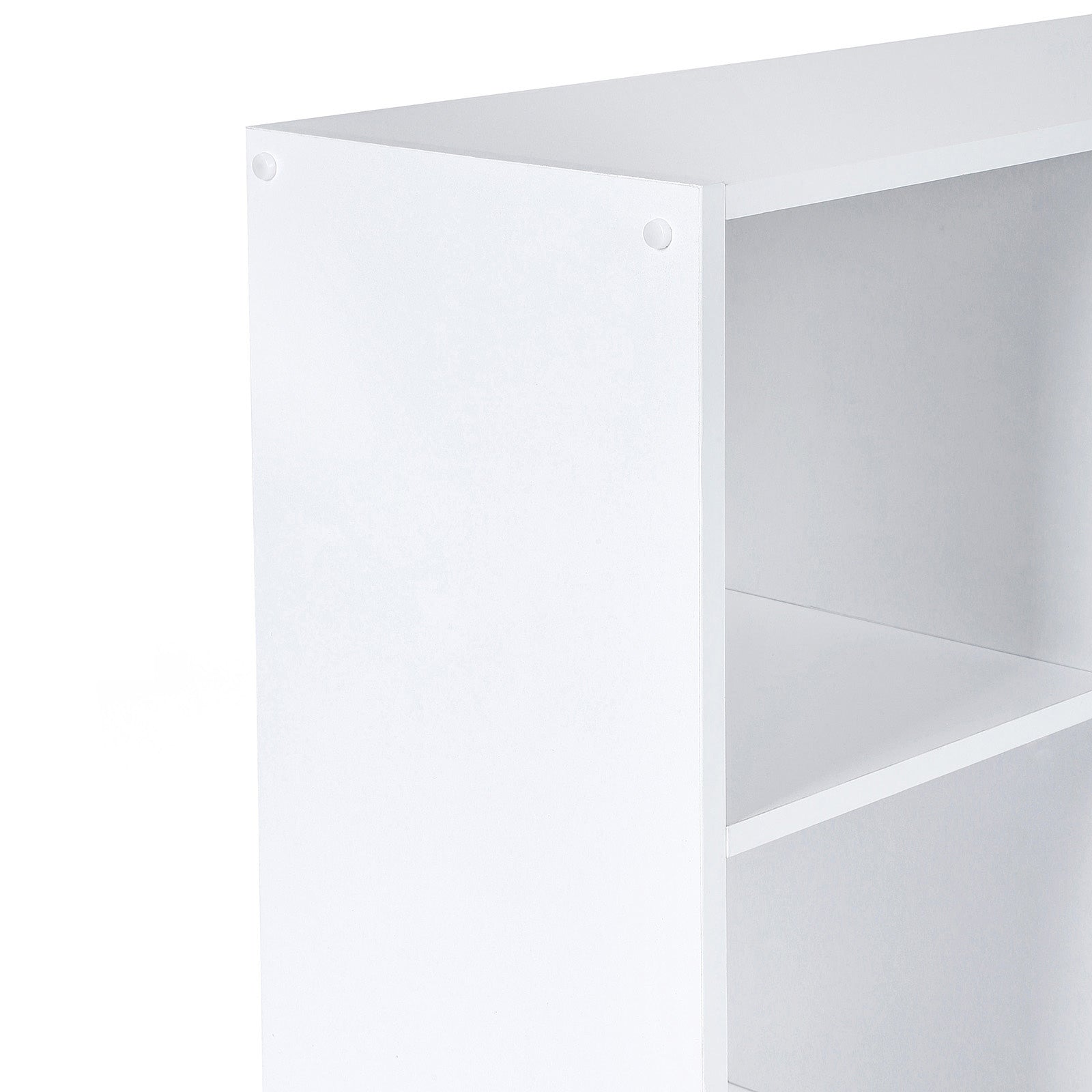 3-Tier Storage Shelf - 6 Compartments - Wood - White