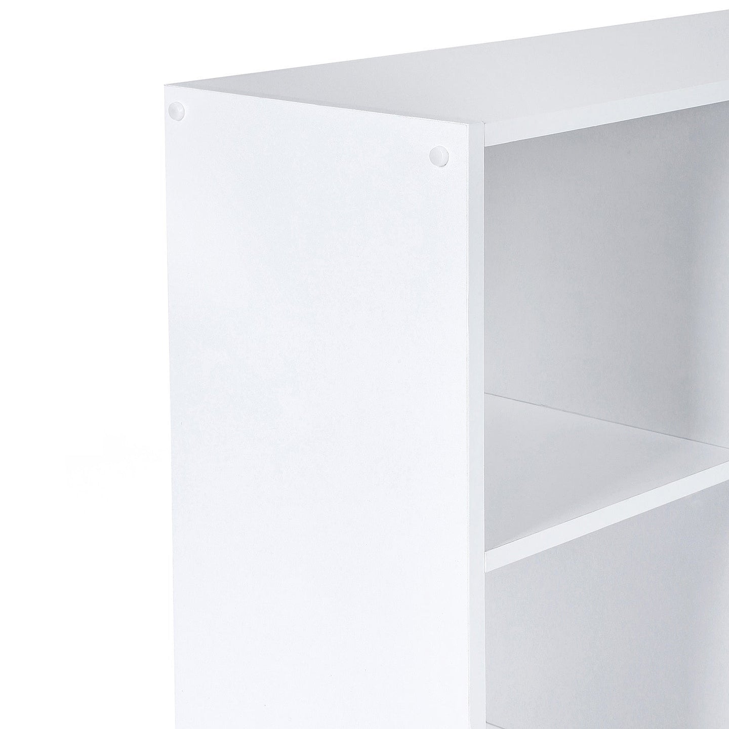3-Tier Storage Shelf - 6 Compartments - Wood - White