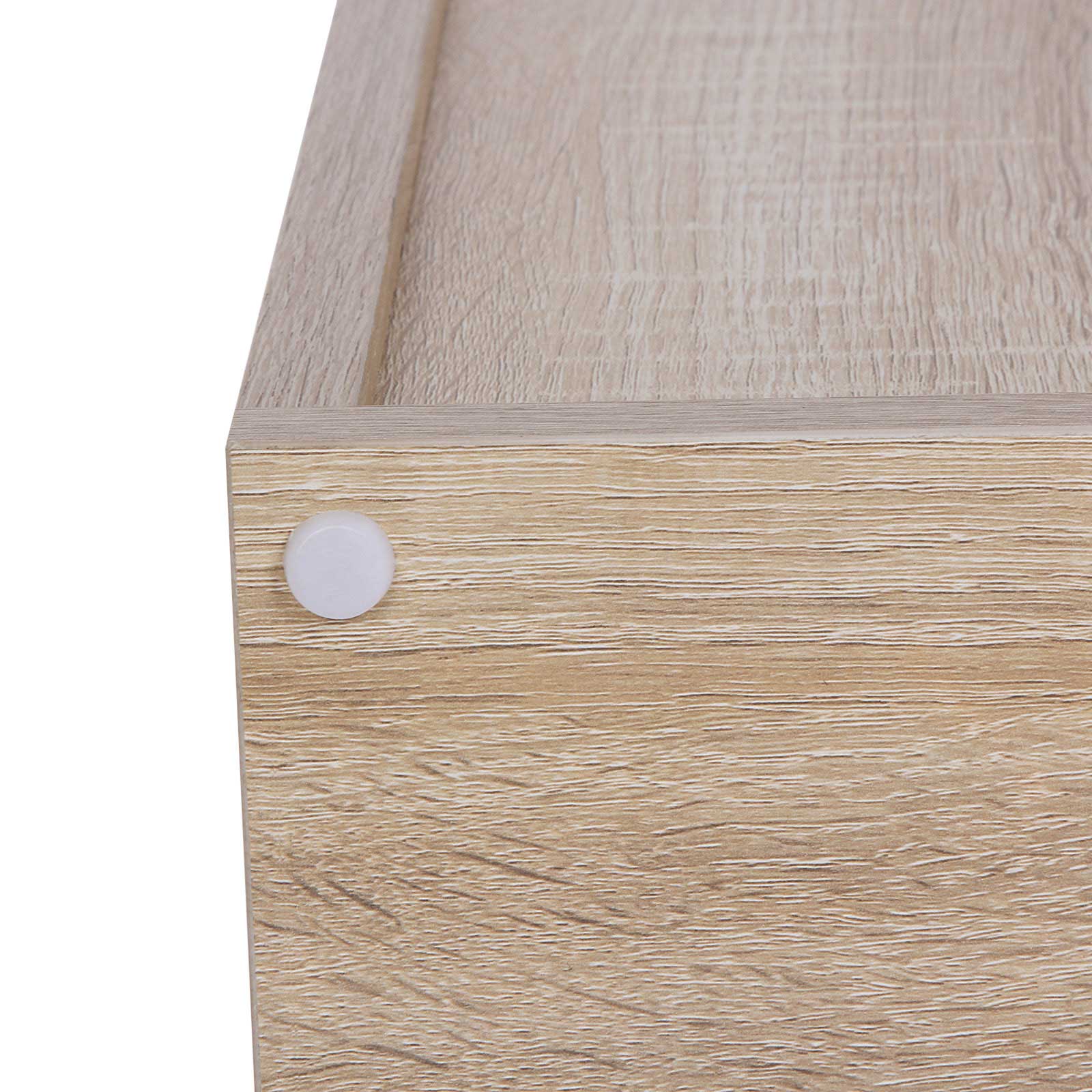 3-Tier Storage Shelf - 6 Compartments - Wood - White