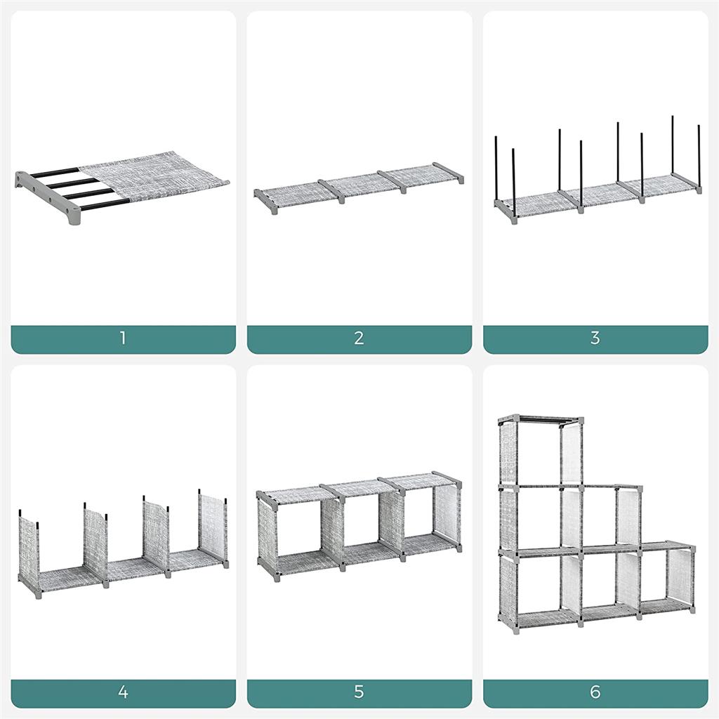 Cube Storage Rack - Engineered Wood - Heather Grey - Versatile Organiser for Living Spaces