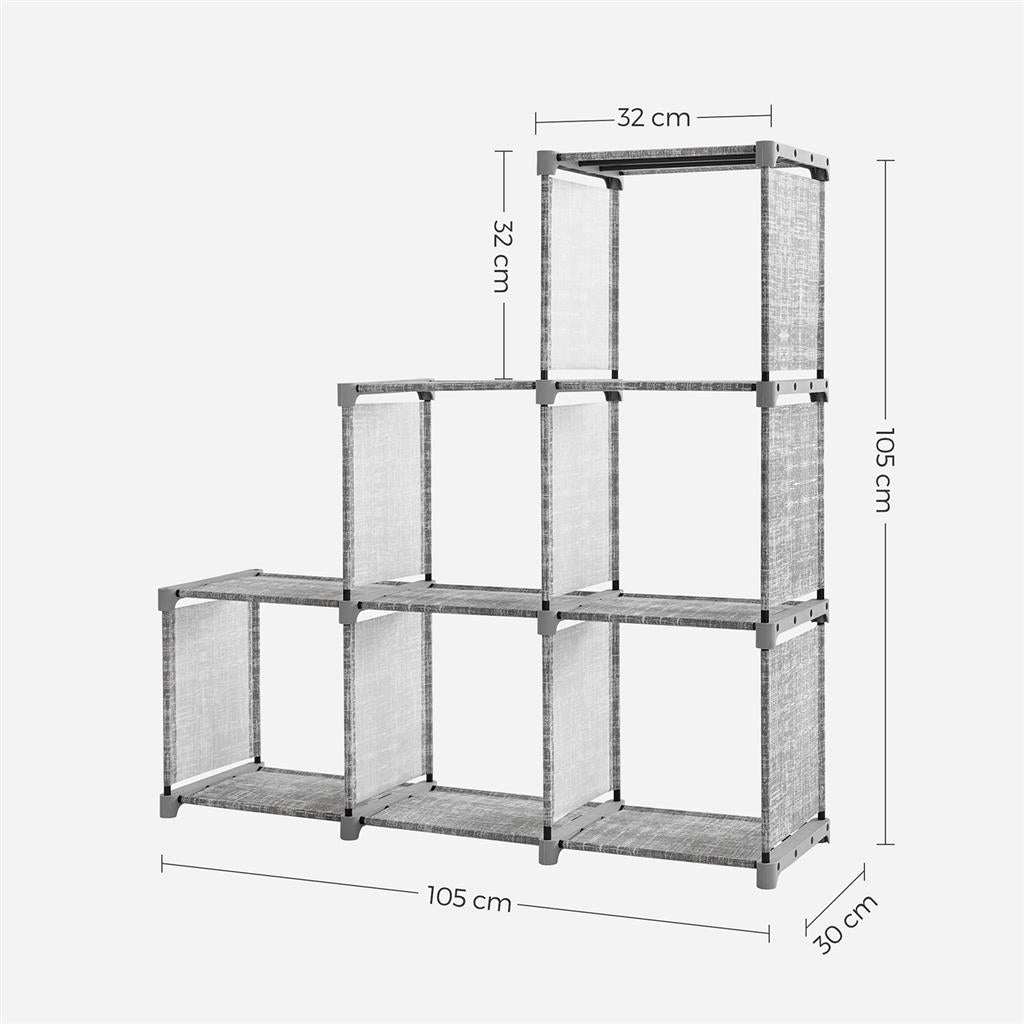 Cube Storage Rack - Engineered Wood - Heather Grey - Versatile Organiser for Living Spaces
