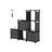 Storage Unit - Metal - Black - 6 Cubes with 3 Storage Boxes