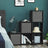 Storage Unit - Metal - Black - 6 Cubes with 3 Storage Boxes
