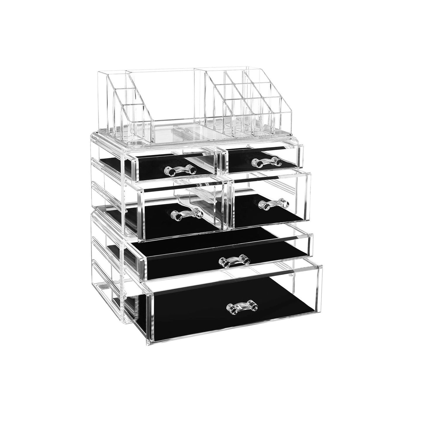 Makeup Organiser - Acrylic - Clear - 6-Drawer Cosmetic Storage Case