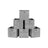 Set of 6 Fabric Foldable Storage Organizer Cubes - 30 x 30 x 30 cm - Grey - With Fingerhole