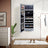 Jewelry Armoire - Wood - Grey - Lockable Wall-Mounted with Mirror and 6 LEDs