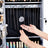 Jewelry Armoire - Wood - Grey - Lockable Wall-Mounted with Mirror and 6 LEDs