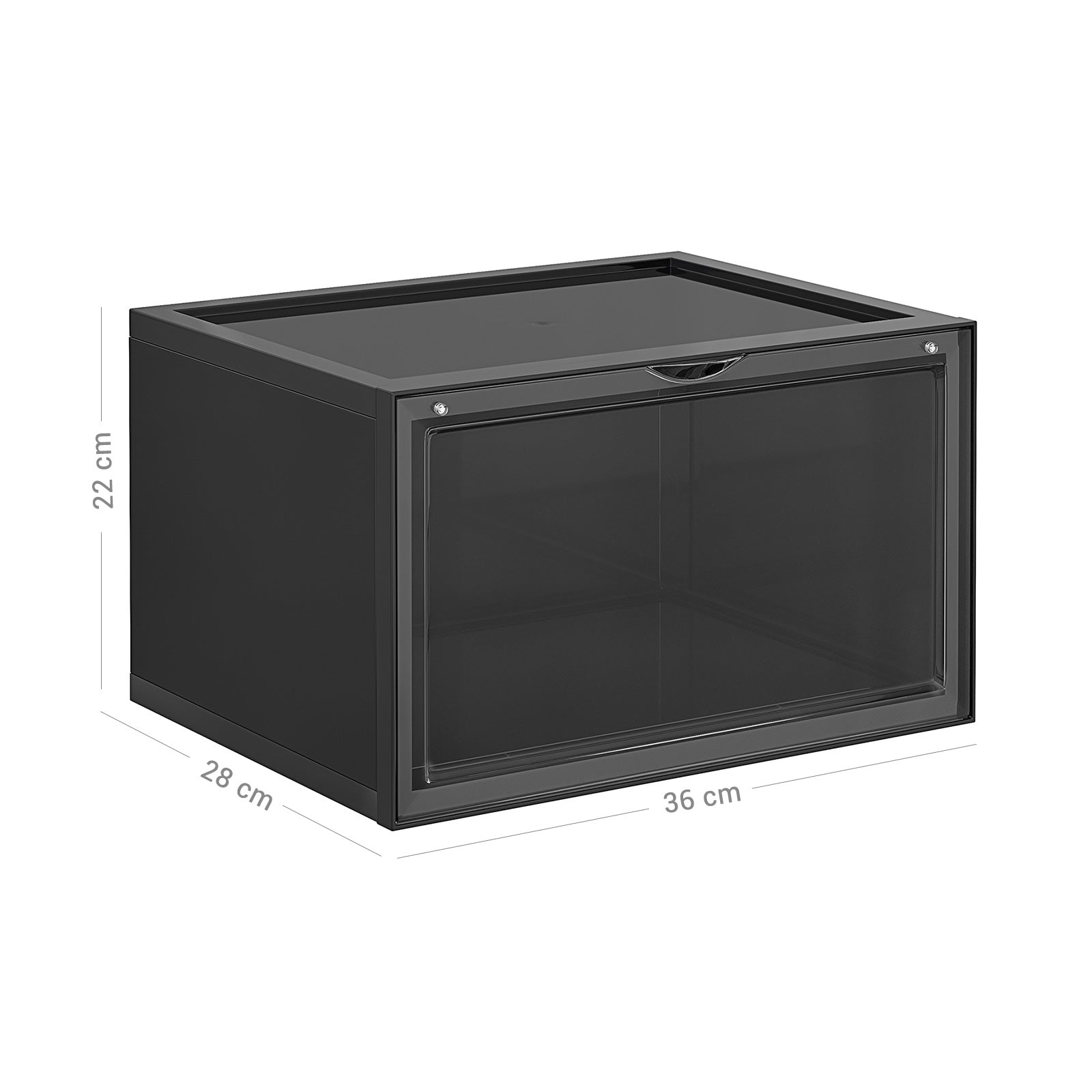 Shoe Box - Plastic - Clear - Stackable and Easy to Assemble (Set of 6)