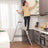 6 Steps Ladder - Aluminium - Black - Folding Design with Tool Tray and Anti-Slip Feet