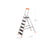 6 Steps Ladder - Aluminium - Black - Folding Design with Tool Tray and Anti-Slip Feet