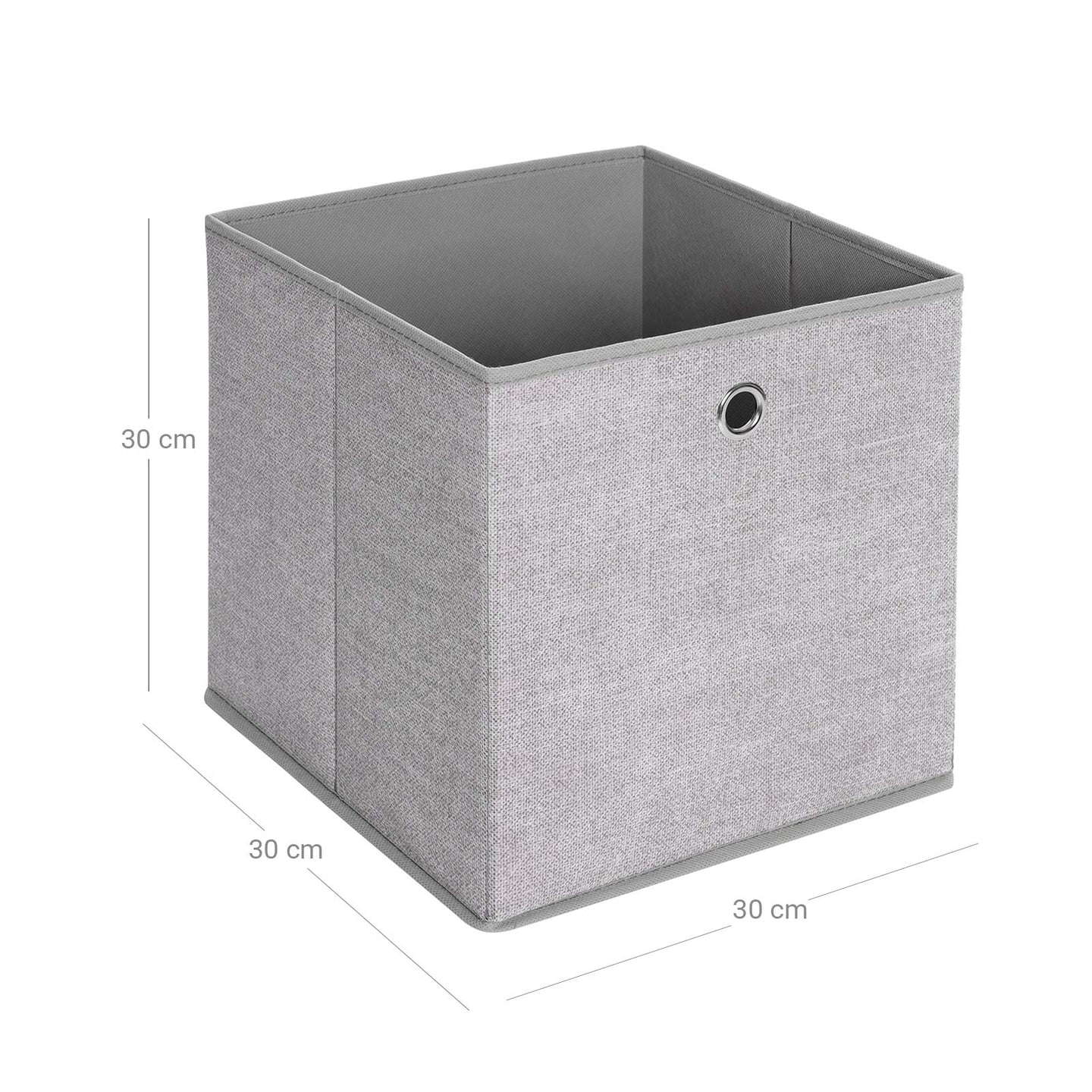 Set of 6 Foldable Fabric Storage Cubes - Grey - Toy and Clothes Organizer Bins