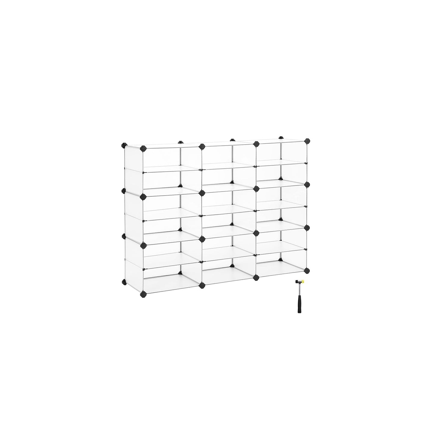 Cube Organizer - 6 Tiers with Dividers - Plastic - White