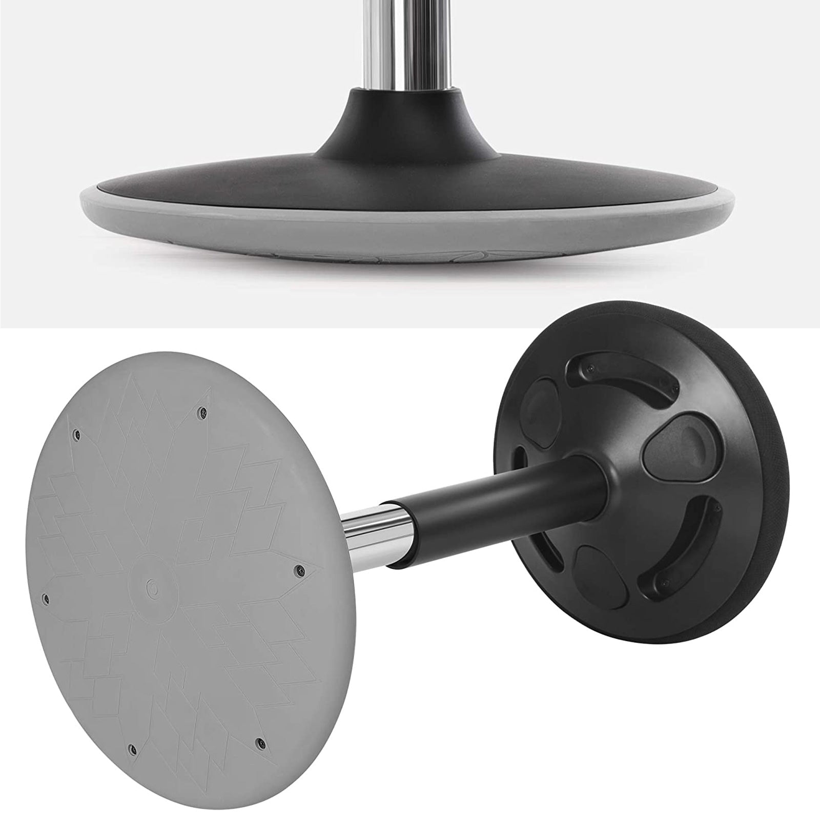 Ergonomic Wobble Stool - Metal - Black - 360° Swivel