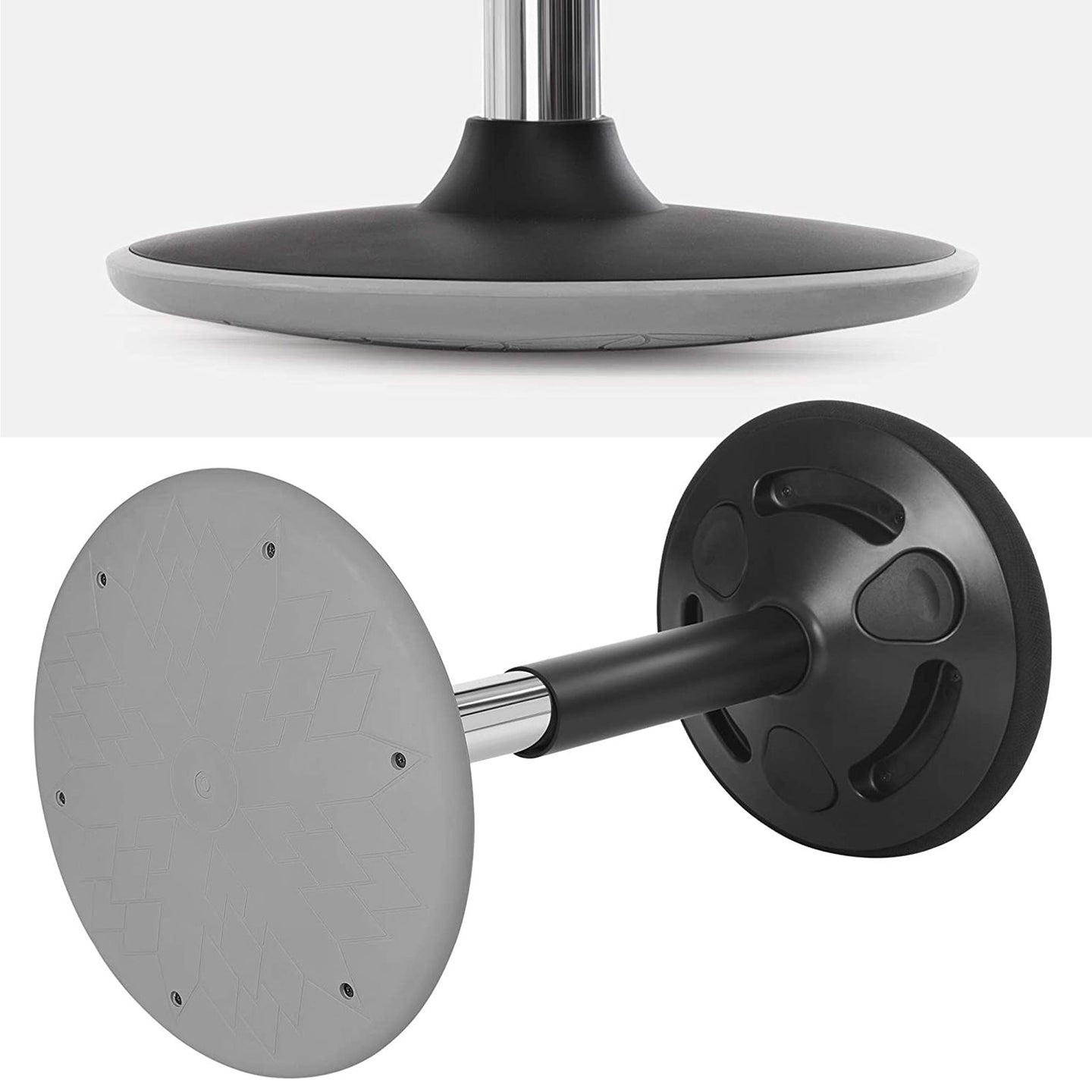 Ergonomic Wobble Stool - Metal - Black - 360° Swivel