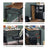 Folding Writing Desk - Wood - Rustic Brown and Black - 8 Hooks