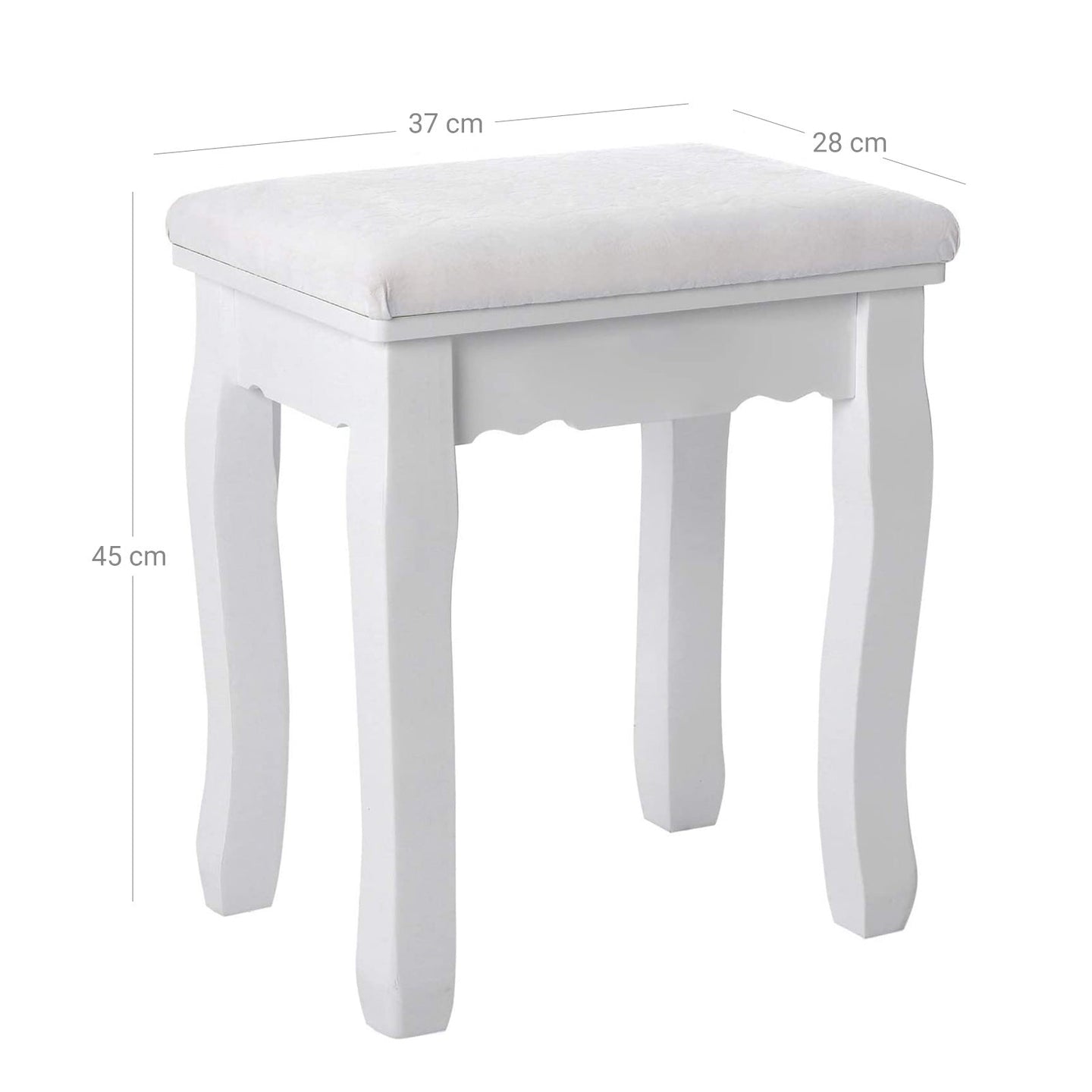 Dressing Stool - White - Rubberwood