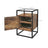 Side Table - Tempered Glass - Rustic Brown