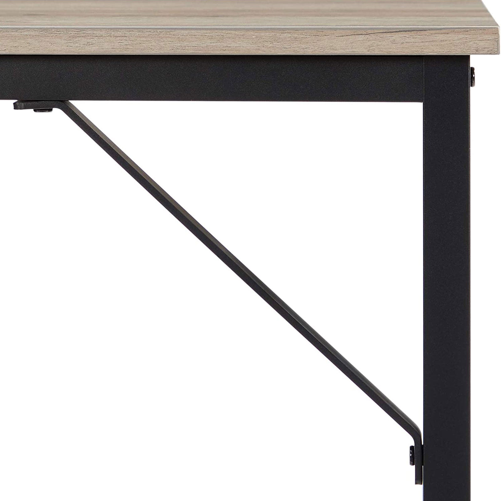 Small Office Table - Steel - Hazelnut Brown and Black - Simplified Assembly