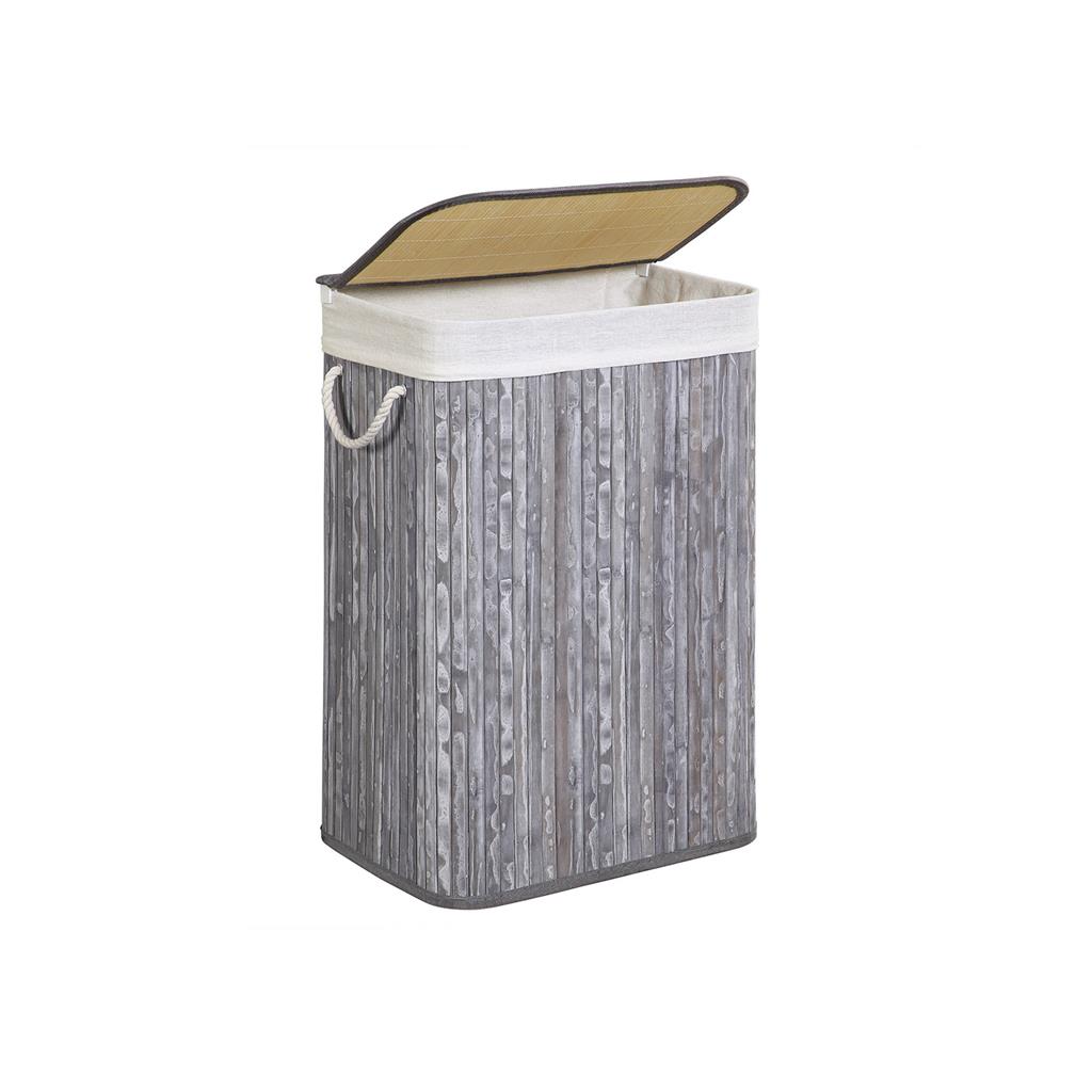 Laundry Hamper - Bamboo - Distressed Grey - 72L Capacity