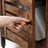 TV Cabinet - Wood - Rustic Brown and Black - Louvred Door with 2 Shelves