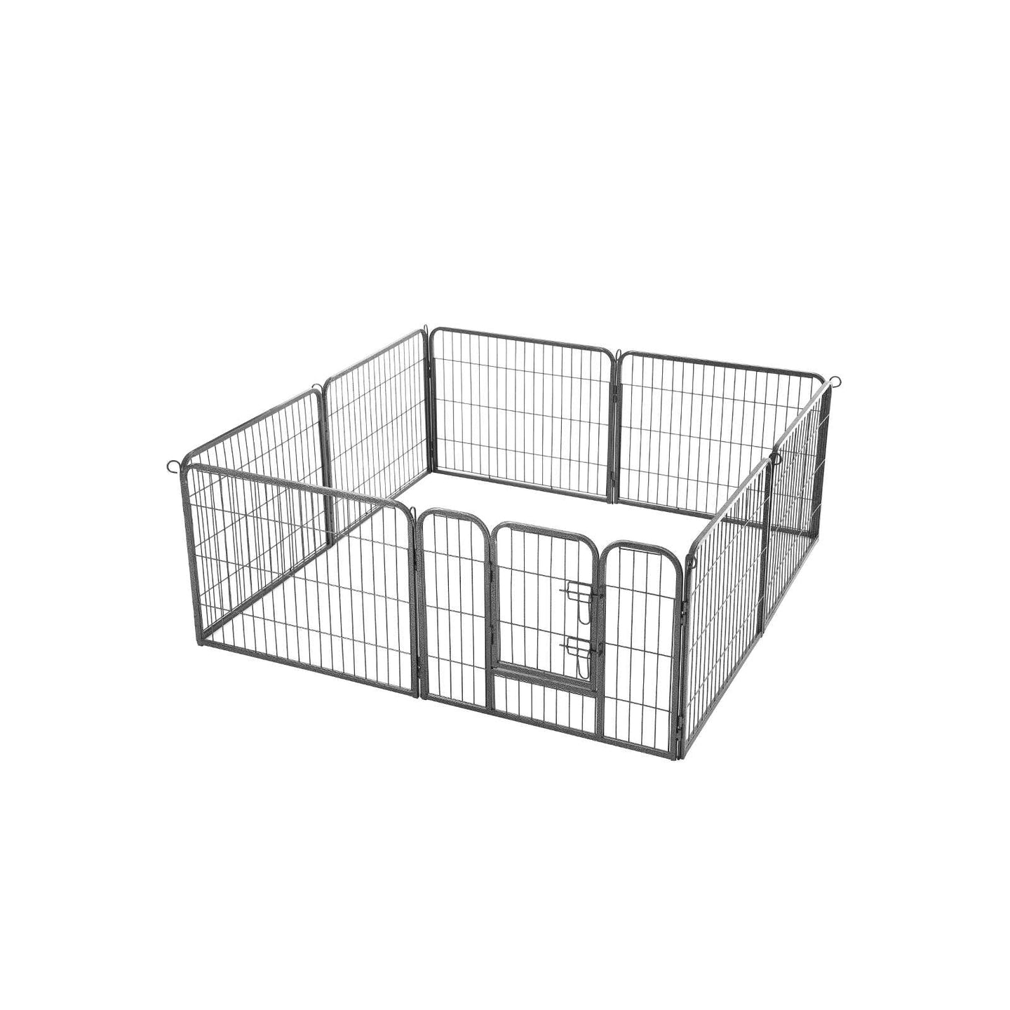 8 Panel Pet Playpen - Heavy Duty Metal - Black - Foldable and Playpen Design