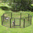 8 Panel Pet Playpen - Heavy Duty Metal - Black - Foldable and Playpen Design