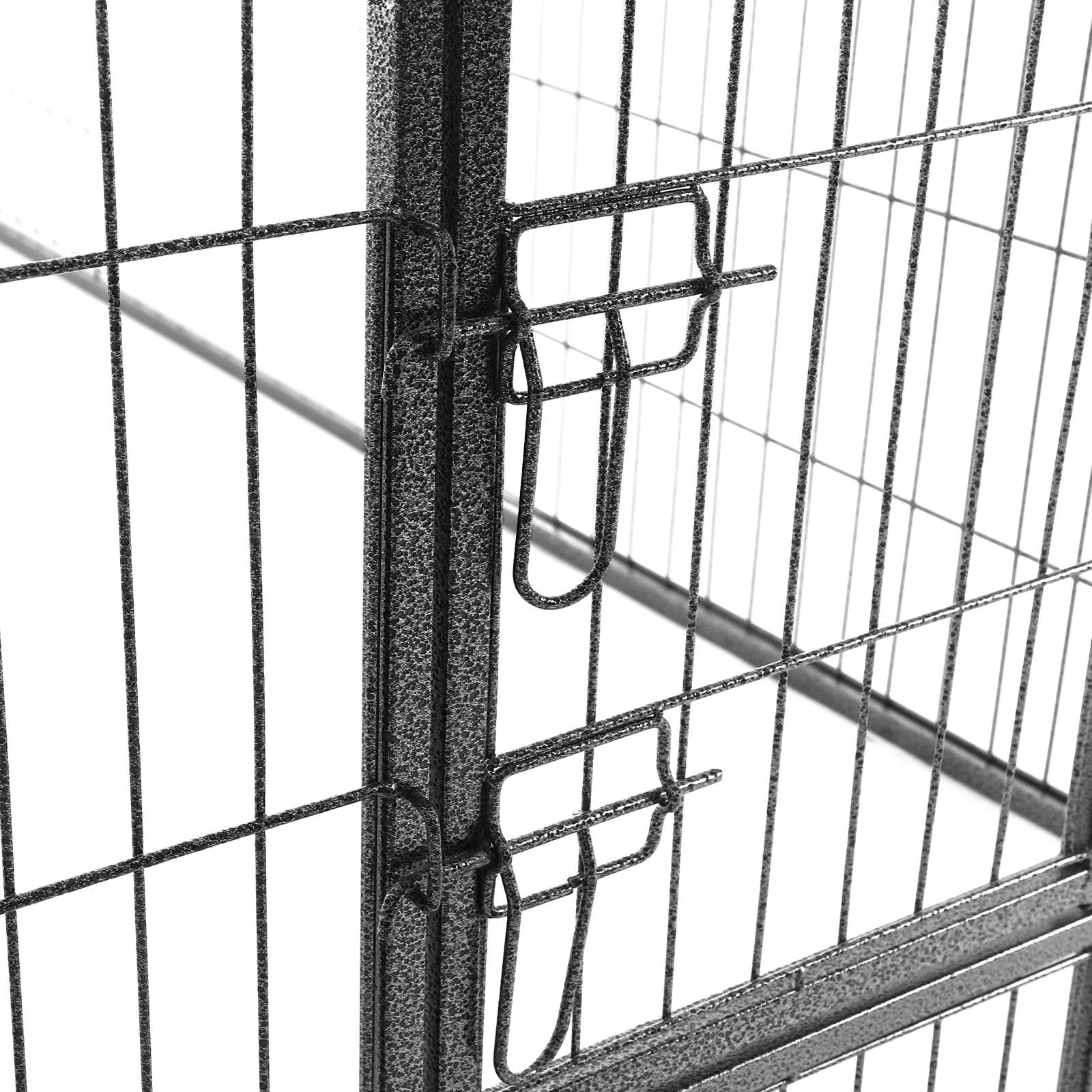 8 Panel Pet Playpen - Heavy Duty Metal - Black - Foldable and Playpen Design