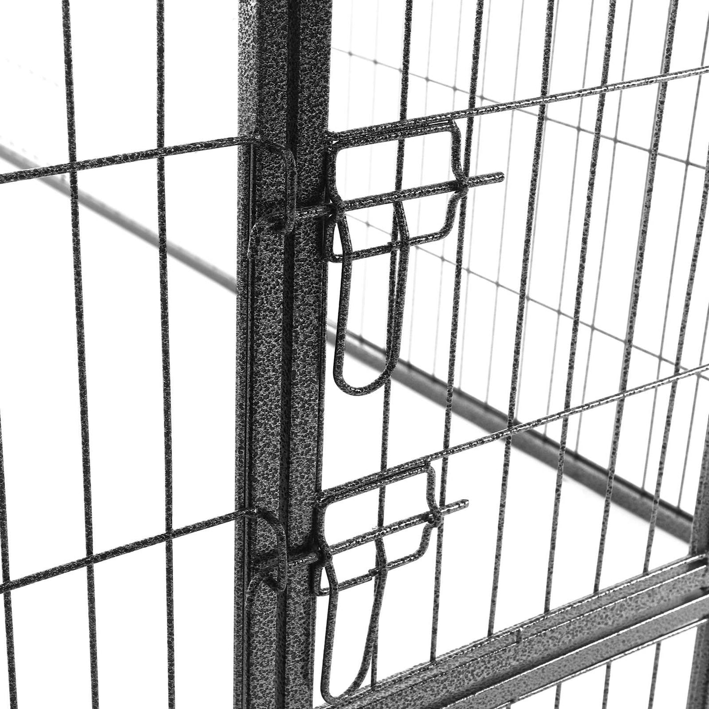 8 Panel Pet Playpen - Heavy Duty Metal - Black - Foldable and Playpen Design