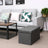 Linen Look Ottoman - Foam - Dark Grey - Folding Design