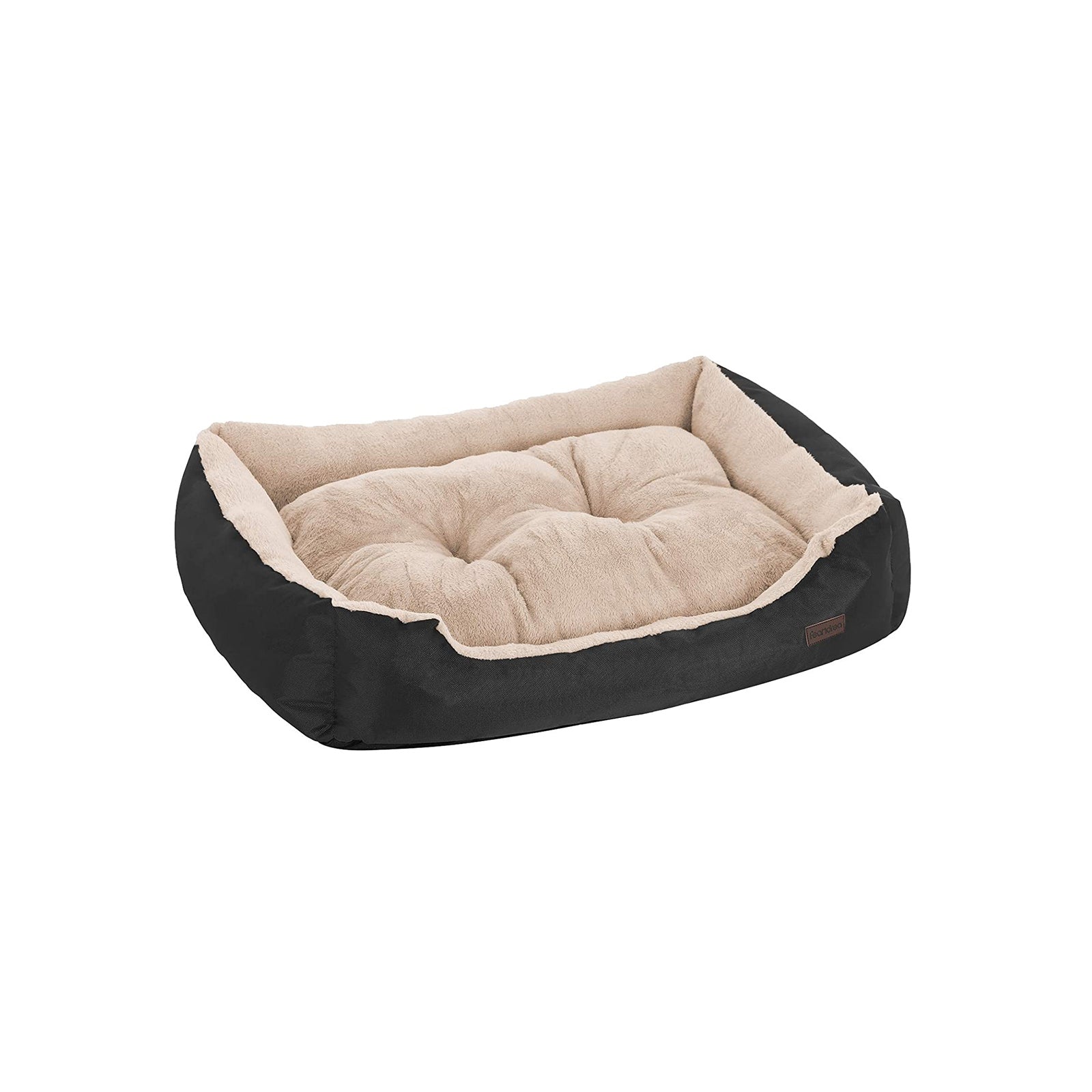 Dog Bed - Fabric - Black - Reversible Cushion 80x65x20 cm