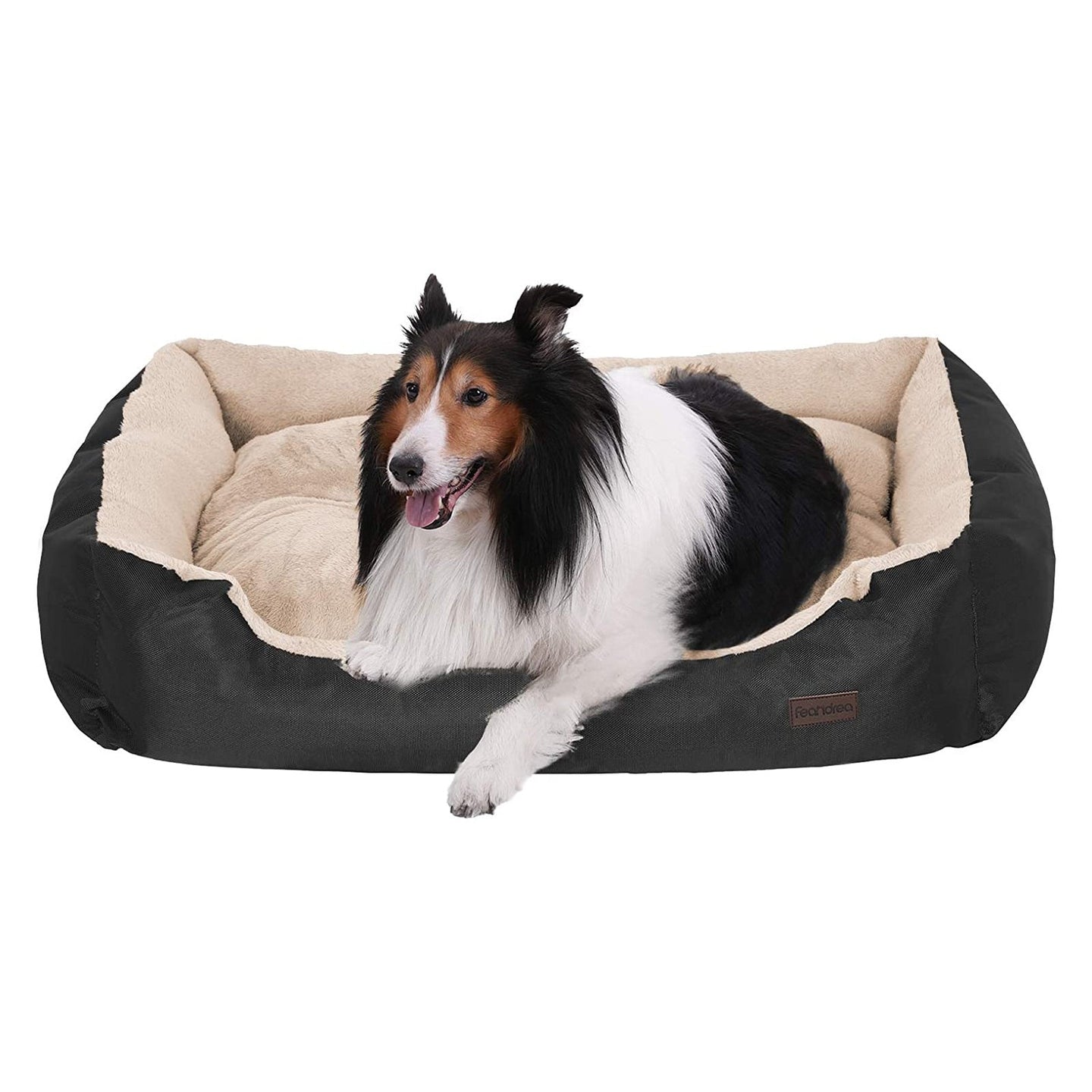 Dog Bed - Fabric - Black - Reversible Cushion 80x65x20 cm