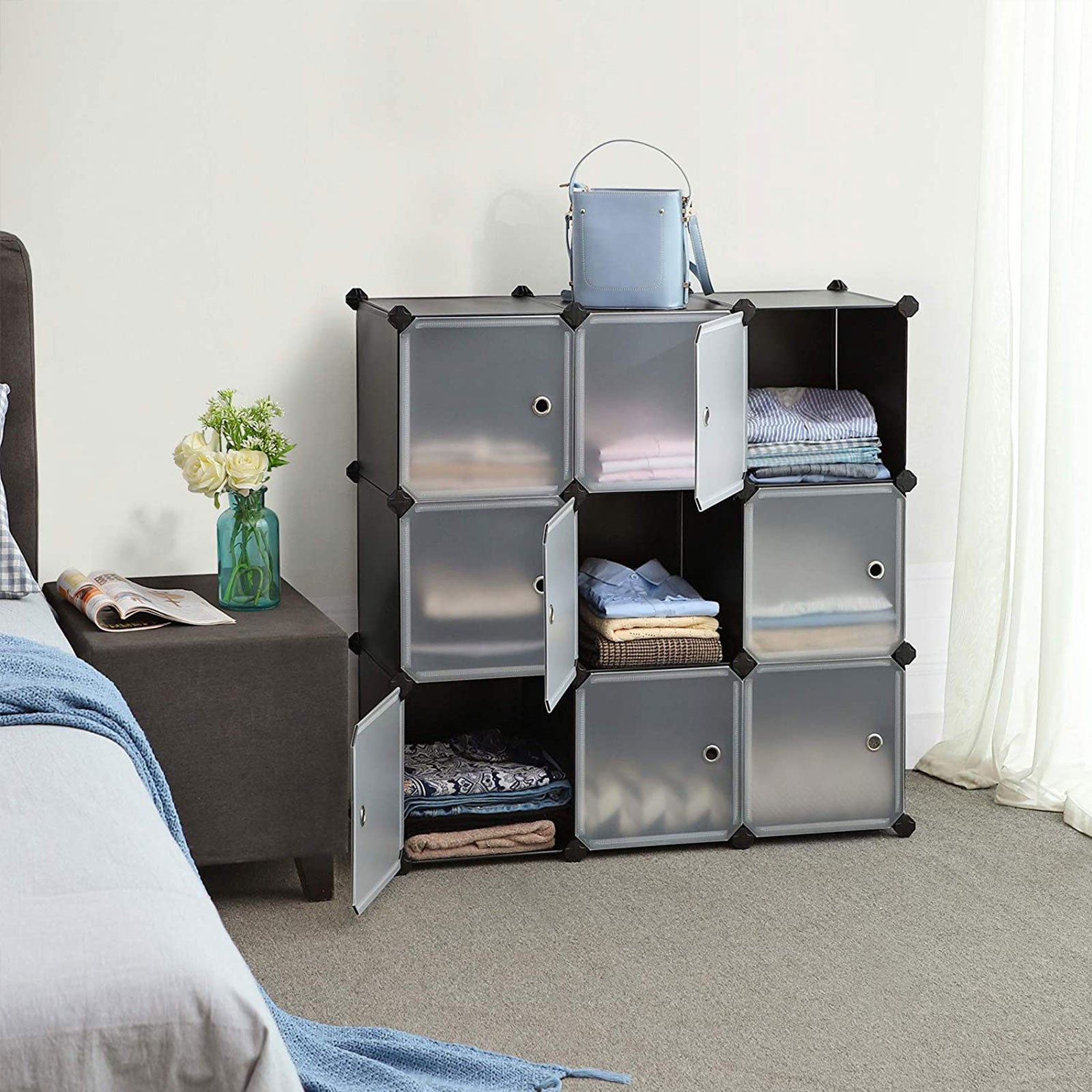 9 Cube Storage Organizer - Quality Plastic - White