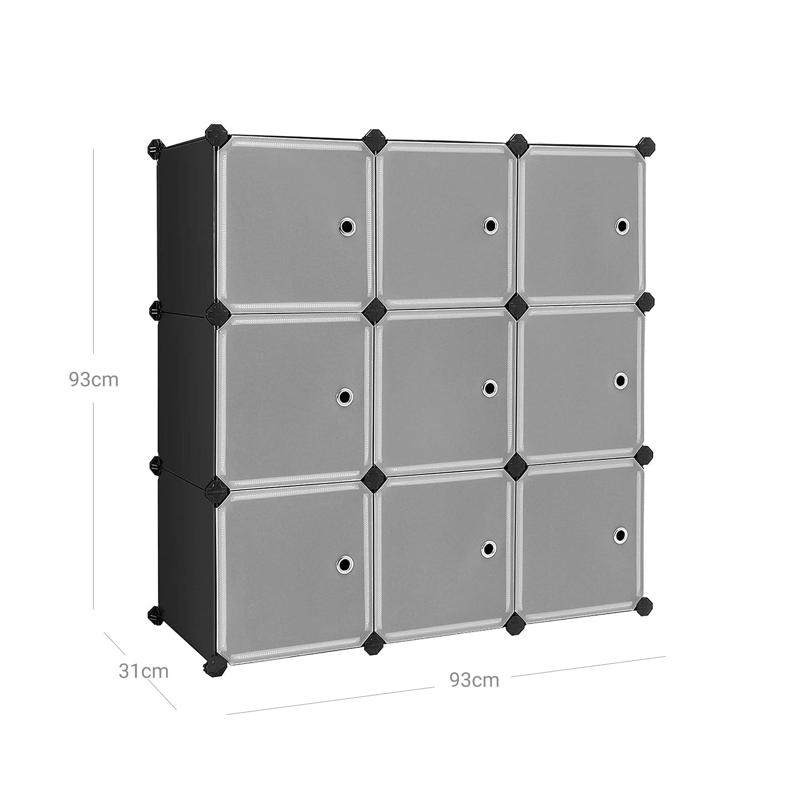 9 Cube Storage Organizer - Quality Plastic - White