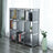 9-Cube Storage Shelf - MDF - Black - DIY Organizer Rack for Family Study and Living Room