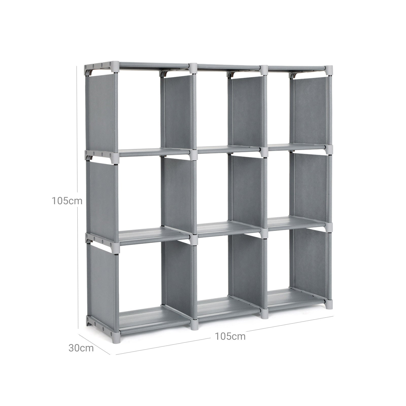9-Cube Storage Shelf - MDF - Black - DIY Organizer Rack for Family Study and Living Room