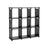 Open Bookcase - Engineered Wood - Black - 9-Cube Design for Versatile Storage
