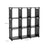 Open Bookcase - Engineered Wood - Black - 9-Cube Design for Versatile Storage