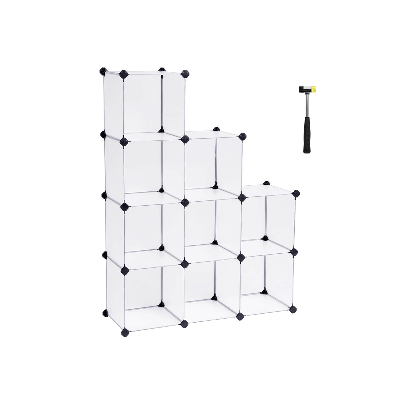 Storage Organizer - Plastic - White - 9-Cube Design for Versatile Shelving