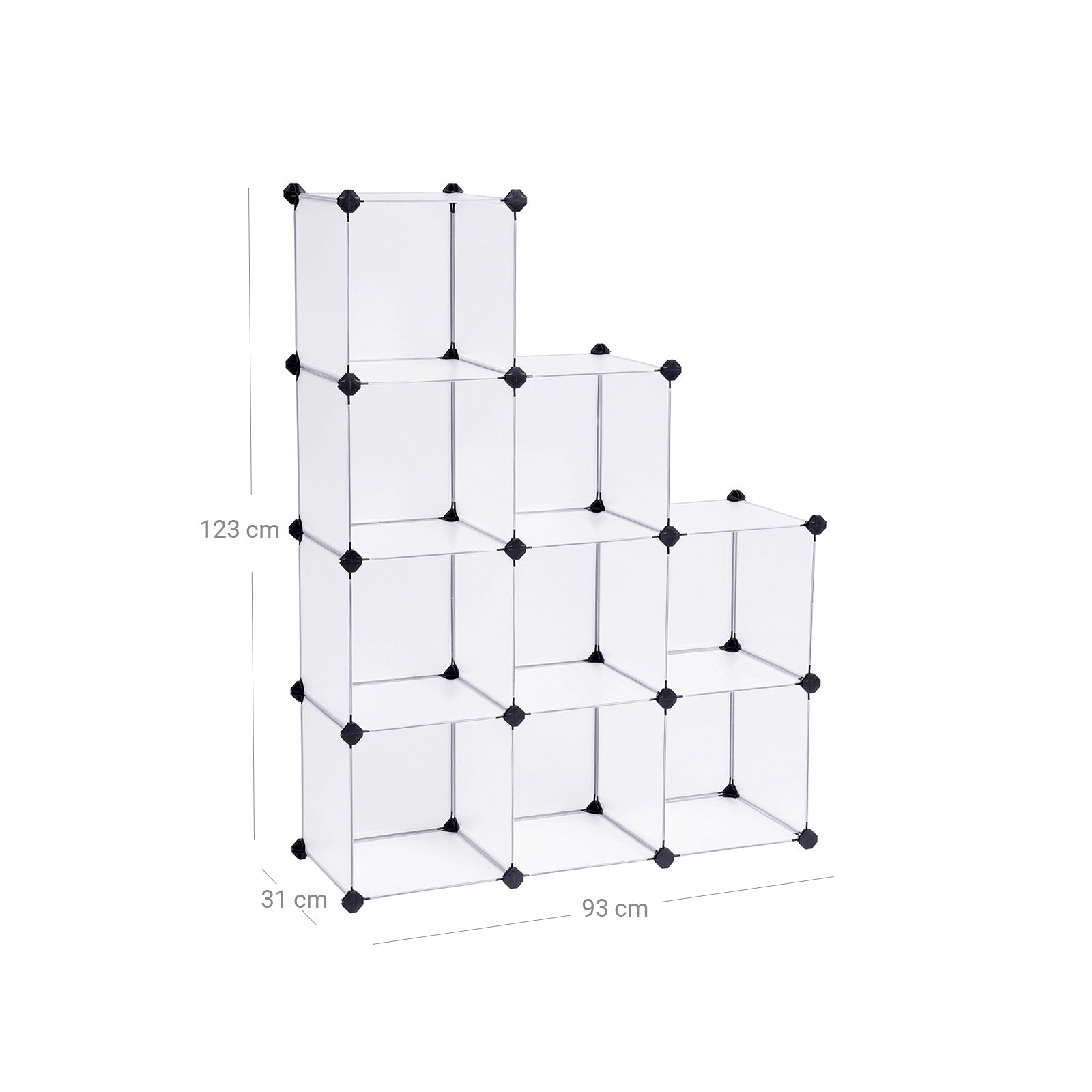 Storage Organizer - Plastic - White - 9-Cube Design for Versatile Shelving