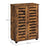 Bathroom Floor Cabinet - Wood - Rustic Brown - Multipurpose with Adjustable Shelf and Louvred Doors