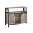 Kitchen Cabinet - Wood - Rustic Brown and Black - 2 Sliding Barn Doors