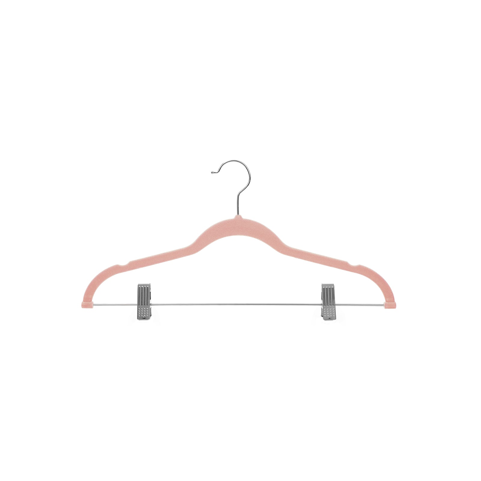 Adjustable Pants Hangers - Velvet - Grey - 12 Pieces with Clips and Non-Slip Design