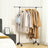 Adjustable Garment Rack - Stainless Steel - Grey - With Wheels and Additional Coat Hook