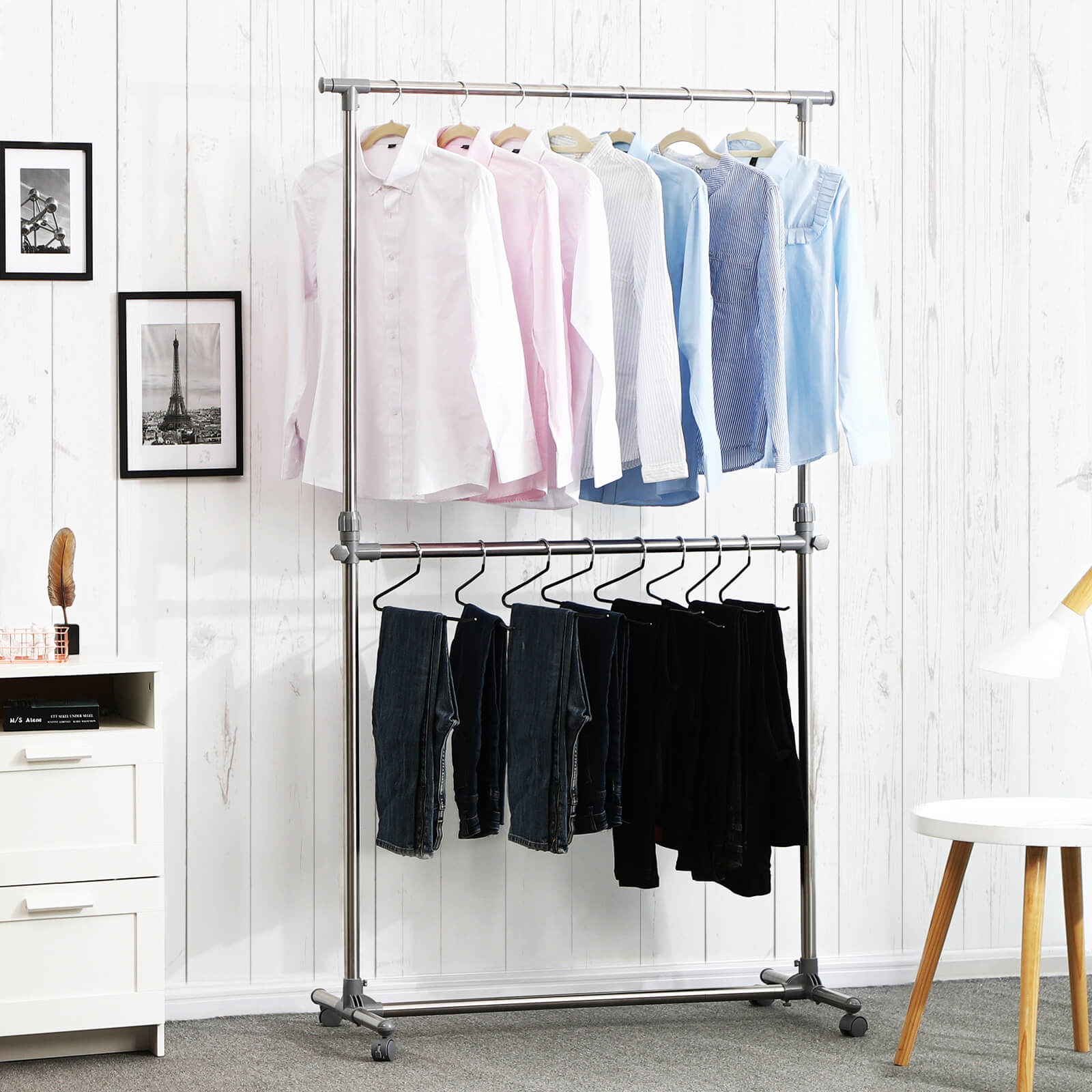 Adjustable Garment Rack - Stainless Steel - Metallic