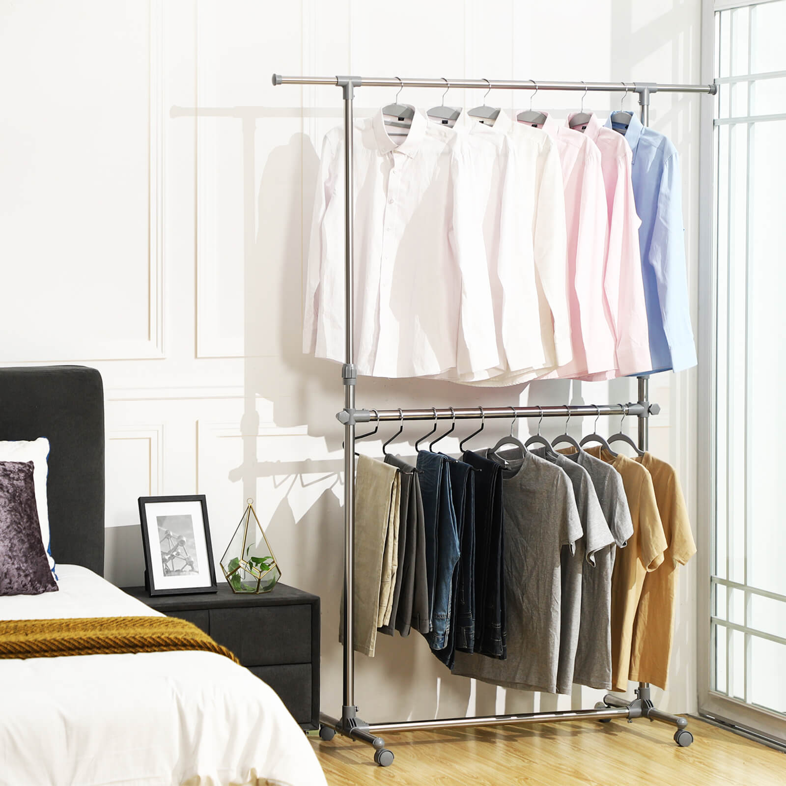 Adjustable Garment Rack - Stainless Steel - Metallic