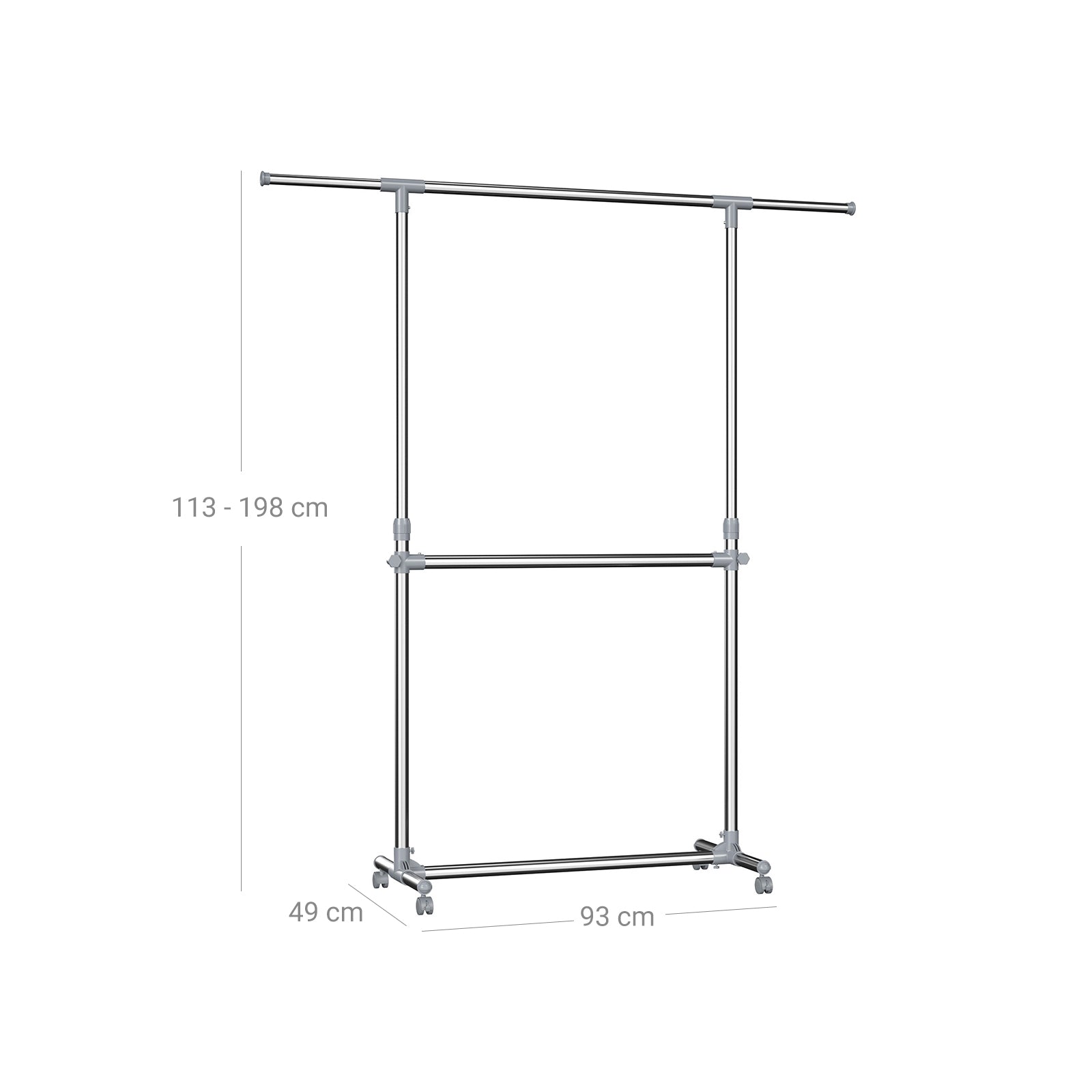 Adjustable Garment Rack - Stainless Steel - Metallic