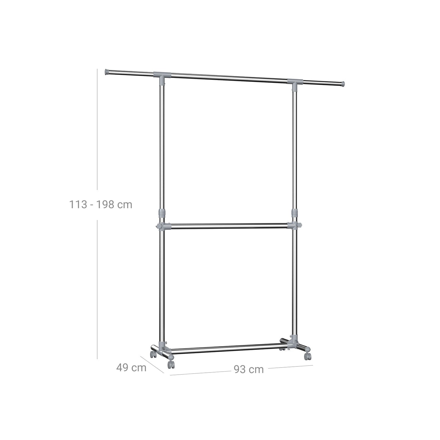 Adjustable Garment Rack - Stainless Steel - Metallic