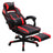Adjustable Office Chair - Fabric - Black and Red - Ergonomic Design with Footrest and Lumbar Support