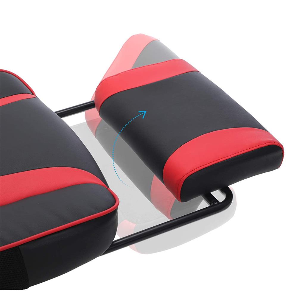Adjustable Office Chair - Fabric - Black and Red - Ergonomic Design with Footrest and Lumbar Support