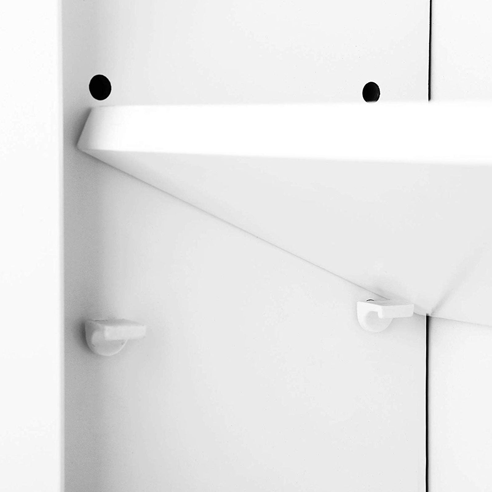 Wall Cabinet - Wood - White - Adjustable Shelf with Double Doors and Open Shelf